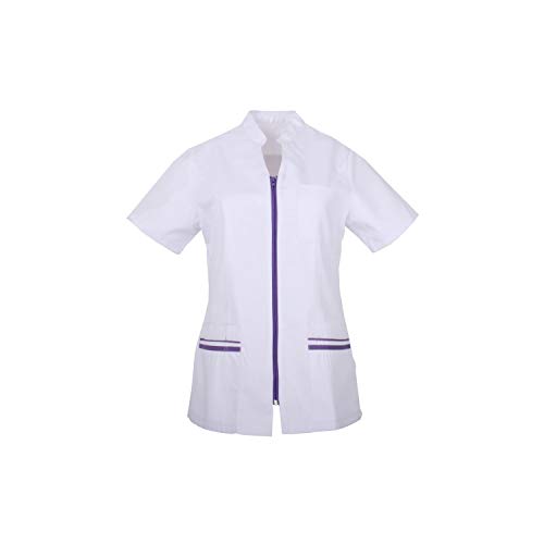 MISEMIYA - Casaca SEÑORA Mangas Cortas Uniforme Laboral CLINICA Hospital Limpieza Veterinaria SANIDAD HOSTELERÍA - Ref.702 - XL, Lila