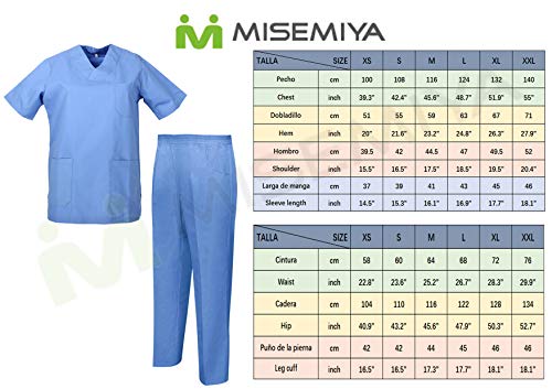 MISEMIYA - Casaca Y PANTALÓN Sanitarios Unisex Uniformes Sanitarios MÉDICOS Conjuntos Sanitarios 8178 - M, Blanco