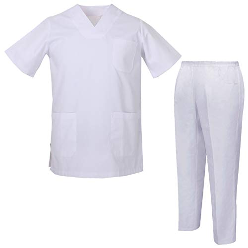 MISEMIYA - Pijams Sanitarios Unisex Uniformes Sanitarios Uniformes Médicos 817-8312 - S, Casaca Sanitarios 817-2 Blanco