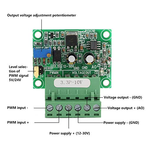 Módulo PLC analógico digital D/A, señal PWM de 3,3 V a convertidor de voltaje del módulo de conversión de 0-10 V