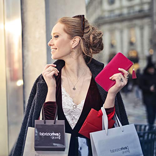 Monedero Grande de Mujer RFID Blocker Cartera de Piel Porta Tarjetas de Crédito, Rosa