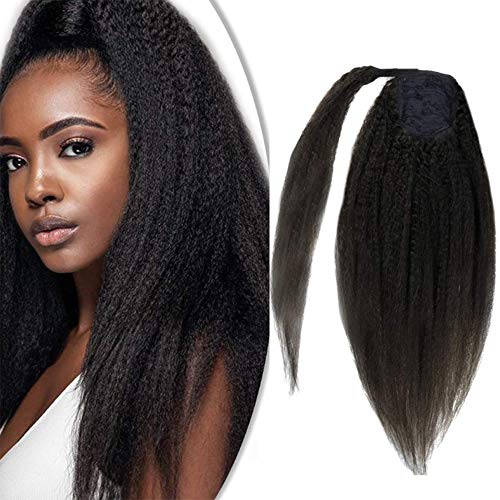 Morningsilkwig Kinky recta cola de caballo sintético pelo Ponytail Hair Extensions 18 pulgadas de descuento negro cabello humano cola de caballo 140grams por paquete Clip en cola de caballo