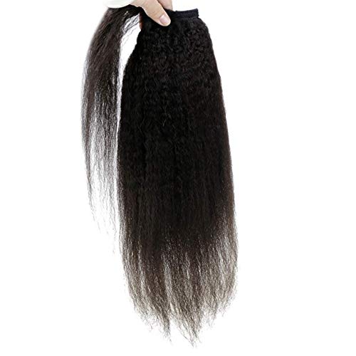 Morningsilkwig Kinky recta cola de caballo sintético pelo Ponytail Hair Extensions 18 pulgadas de descuento negro cabello humano cola de caballo 140grams por paquete Clip en cola de caballo