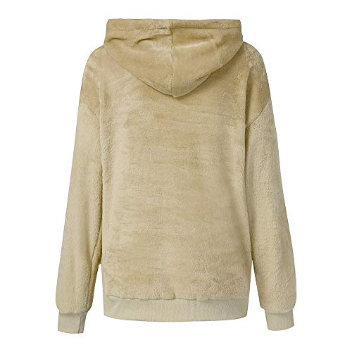 Mujer Caliente y Esponjoso Tops Chaqueta Suéter Abrigo Jersey Mujer Otoño-Invierno Talla Grande Hoodie Sudadera con Capucha riou