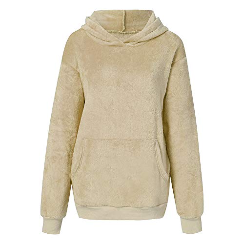 Mujer Caliente y Esponjoso Tops Chaqueta Suéter Abrigo Jersey Mujer Otoño-Invierno Talla Grande Hoodie Sudadera con Capucha riou