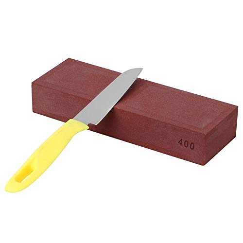 Mumusuki Piedra de afilar Cuchillos Resistente al Calor 400 Grano Hogar Corindón Blanco Amoladora de Cuchillos Rojos Grindstone Whetstone Kitchen Tool