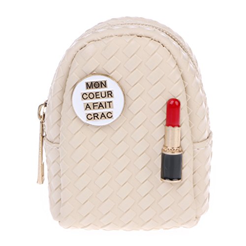 museourstyty - Mini Mochila para pintalabios y Monedas, Bolso de Mano, Llavero, Llavero BK 10x6x4cm/3.94x