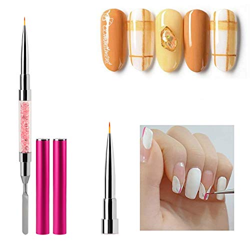 MWOOT 3 Unidades Pinceles Nail Art para Reconstrucción y Decoración de Uñas de Gel UV, Cepillos de Uñas para Decorar Uñas, Manicura Accesorios con Uñas de Gel de Pluma Espátula