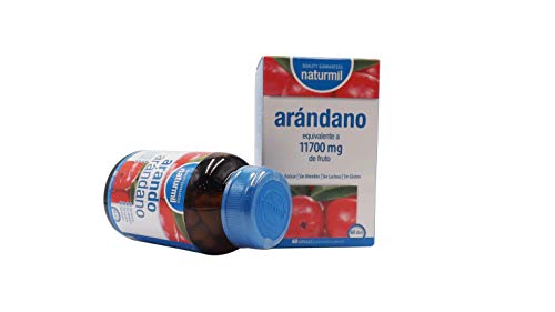 Naturmil Arándano rojo 60 capsulas 11.700 mg + Vitamina C por capsula ALTA CONCENTRACIÓN, previene y alivia las infecciones urinarias, fuente de vitamina C, mejora la salud de tus riñones