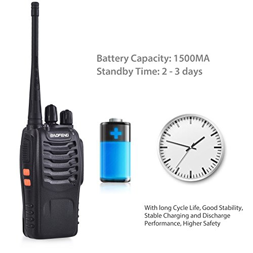 Neoteck Walkie Talkie Recargable 16 Canales CTCSS DCS hasta 5km con Auriculares Banda Única FM Transceptor de Mano con LED para Campo Bicicleta y Senderismo