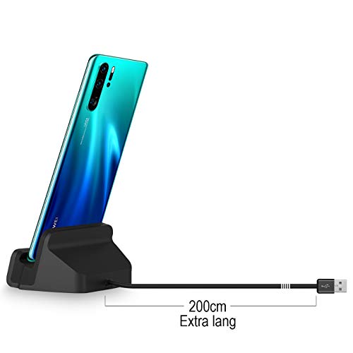 NessKa - Estación de Carga para Samsung Galaxy, Huawei, OnePlus, Xiaomi, Google, Sony, HTC, LG, ZTE, WIKO, Nokia (Incluye Cable USB de 2 m)