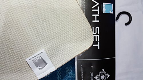 New Greek Style 2 Piece Bath Mat Set Non-Slip 13 Colours (Cream)