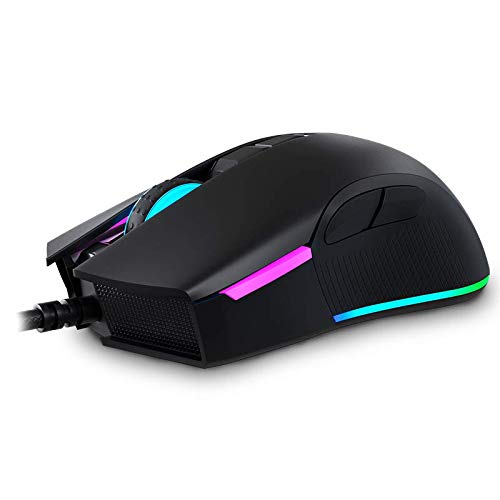 Newskill EOS - Ratón para Gaming RGB (10 perfiles configurables por el Usuario según el Modo de iluminación) Profesional (Sensor óptico 16000 dpi) Color Negro