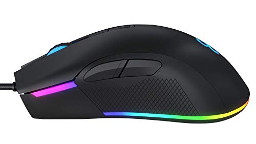 Newskill EOS - Ratón para Gaming RGB (10 perfiles configurables por el Usuario según el Modo de iluminación) Profesional (Sensor óptico 16000 dpi) Color Negro