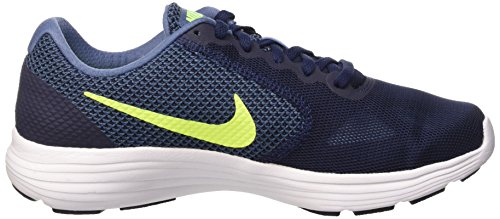 Nike Revolution 3, Zapatillas de Running Hombre, Azul/Verde/Blanco (Ocean Fog/Volt-Obsidian-White), 44 1/2 EU