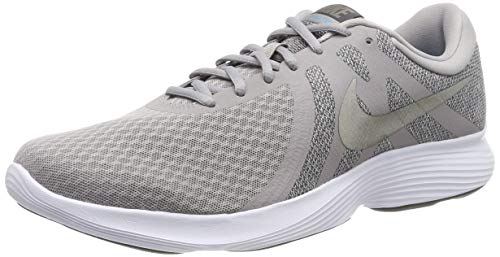 Nike Revolution 4, Zapatillas de Running para Hombre, Atmosphere Grey Mtlc Pewter Thunder Grey Lt Current Blue White, 43 EU