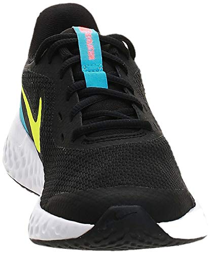 Nike Revolution 5 (GS), Zapatillas de Running Unisex niños, Black Lemon Venom Laser Blue, 38 EU