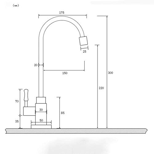 Nostalgie – Grifo de agua fría Retro 360 ° giratorio grifo lavabo grifo mezclador baño grifo F. cuarto de baño lavabo, gran caño, Antiguo Cobre cepillado con conector mangueras