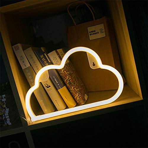 Nube LED signo en forma ligera de la decoración blanca caliente de la luz de neón de la batería/USB Operado Inicio Decoración de pared para el dormitorio de Navidad fiesta de cumpleaños de niños qu