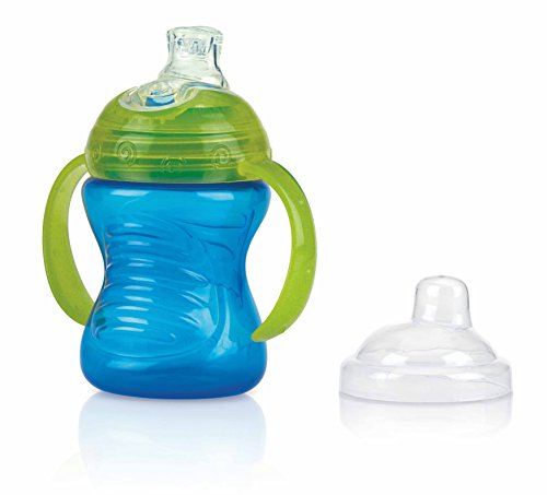 Nuby ID10052 - Taza con asas, con boquilla de silicona y tapa protectora, 295 ml