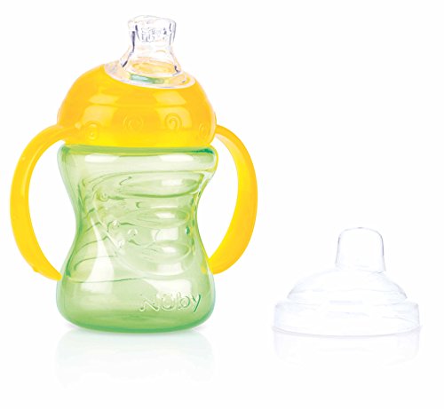 Nuby ID10052 - Taza con asas, con boquilla de silicona y tapa protectora, 295 ml