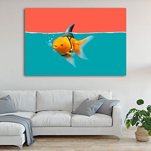 oioiu Póster de Arte de Pared de fantasía de Peces Dorados y Grabado en Lienzo Pintura artística para niños Dormitorio Sala de Estar decoración sin Marco