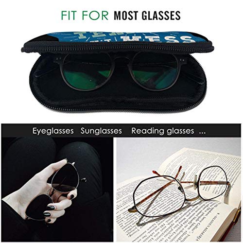 OKIJH Estuche portátil para gafas, caja de almacenamiento, estuche para gafas, bolsa de cosméticos Texas State Flag Badge Don't Mess With Portable Eyeglass Case Abrasion Resistant Glasses Protective C