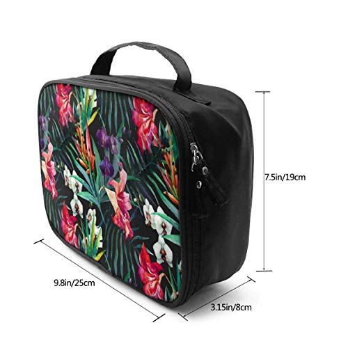 Organizador de Bolsas de Maquillaje de Viaje de Hojas y Flores Tropicales, divisores portátiles extraíbles de Gran Capacidad Estuche de Tren de Maquillaje Almacenamiento Bolsa Multiusos Gi