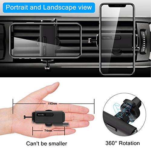 ORYCOOL Soporte Móvil para Coche, Soporte Teléfono Coche para Rejillas del, Porta Universal para Teléfono con Clip de ventilación, Compatible con iPhone, Samsung, Huawei (para 4.7''- 6.8 '') (Gris)