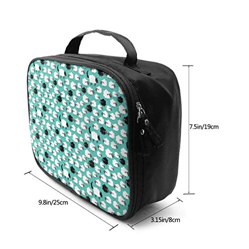 Ovejas en Blanco y Negro Bolsa de Aseo cosmética portátil Bolsa de Maquillaje de Viaje Bolsa Impermeable Organizador Colgante para Mujer niña