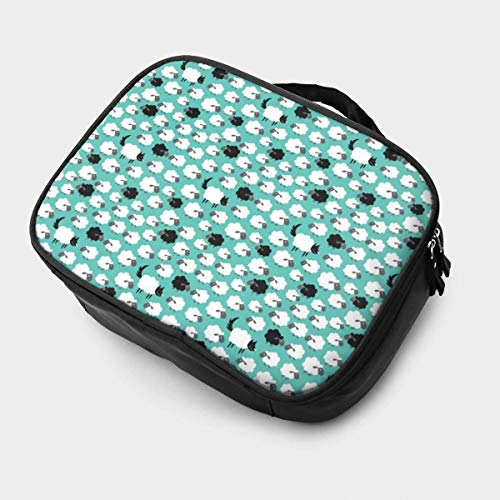 Ovejas en Blanco y Negro Bolsa de Aseo cosmética portátil Bolsa de Maquillaje de Viaje Bolsa Impermeable Organizador Colgante para Mujer niña