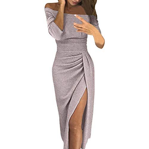 Overdose Fuera del Hombro Vestido Ajustado De Corte Alto para Mujeres Vestidos De Manga Larga Fiesta Sexy Vestidos De Novia De Disfraces De Trabajo