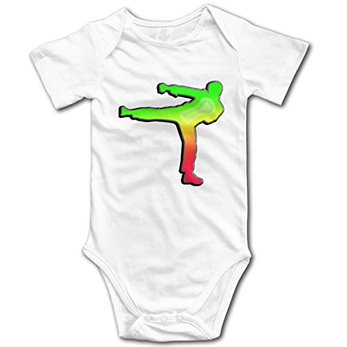 Overlanlobal Sleek Martial Arts Baby Onesies Unisex Baby's Climbing Clothes Bodysuits Romper Short Sleeved Light Onesies White 2t