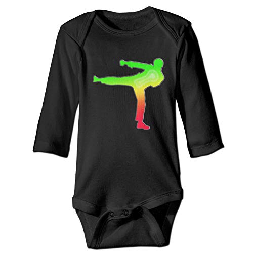 Overlanlobal Sleek Martial Arts Long Sleeve Bodysuit Unisex Baby's Climbing Clothes Bodysuits Romper Short Sleeved Light Onesies Black 2t