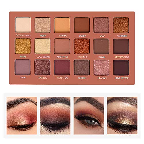 Paleta de sombras de ojos SEPROFE, paleta de maquillaje de color carne ahumado, sombra de ojos mate, sombra de ojos con purpurina, paleta de sombra de ojos resistente al agua