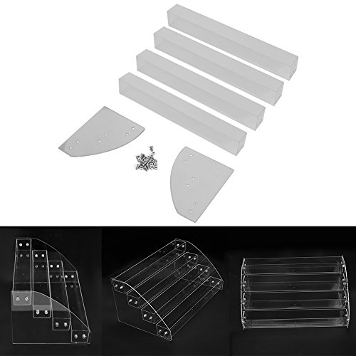 Pangding Soporte de exhibición de Gafas de Sol, Multi-Capas Tablero de acrílico Transparente Prop Rack Holder Estante Organizador Caja para Marco de Lentes Cosmético(Cuatro)