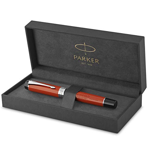 Parker Duofold Classic, Pluma estilográfica, Rojo (Big Red Vintage), Plumín mediano