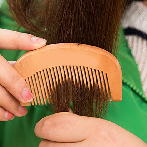 Peine 1 Uds Peine De Madera De Melocotón Natural Dientes Cercanos Masaje De Cabeza Antiestático Barba Cuidado Del Cabello Herramientas De Madera Accesorios De Belleza