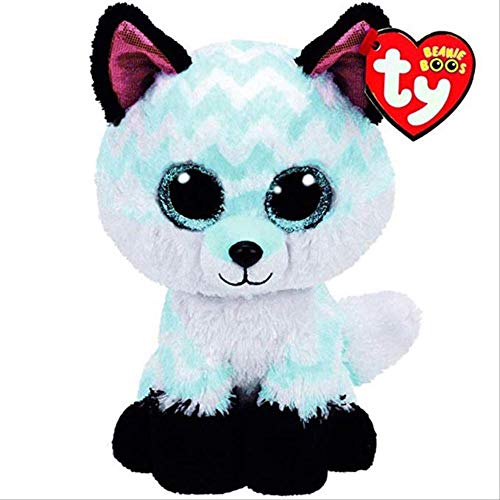 Peluche Ty Beanie Elefante y Mono Muñeca de Peluche Juguetes para niña Conejo Zorro Lindo Animal Búho Unicornio Gato Mariquita 15cm Cielo Azul Zorro