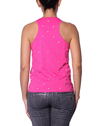 Pierre Balmain Camiseta sin Manga con Pedrería para Mujer - Rosa, M