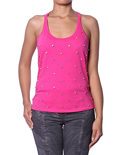 Pierre Balmain Camiseta sin Manga con Pedrería para Mujer - Rosa, M