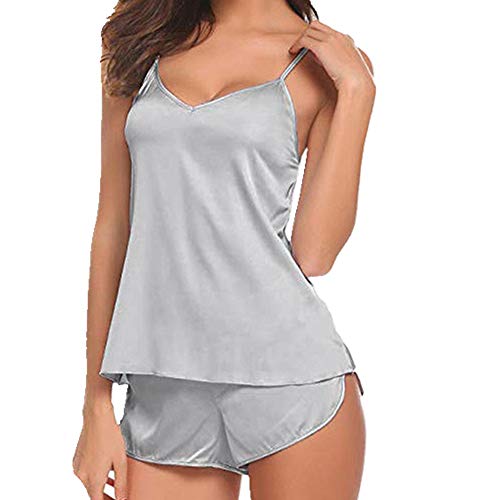 Pijamas sexy para las mujeres Lencería ropa de dormir Satén Seda Babydoll Encaje Up Nightwear Pijamas Conjunto Femenino