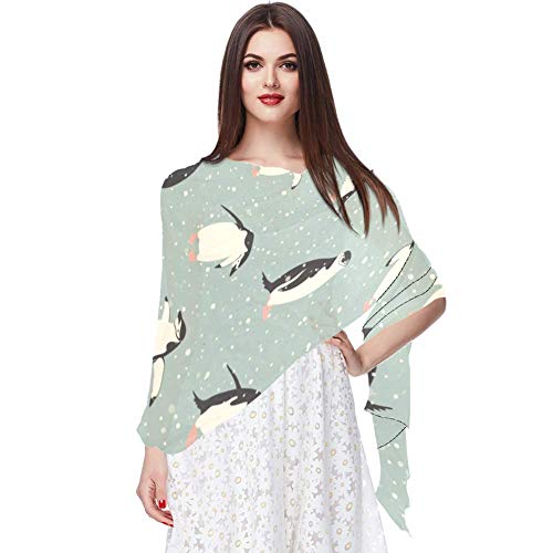 Pingüinos y Nevadas Bufanda Bufandas Infinity Lightweight Long Sheer Wrap Shawl for Women