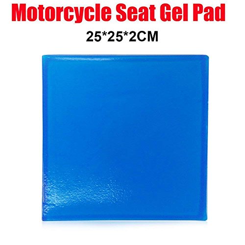 PJhao - Almohadilla de gel para asiento de motocicleta, absorción de impactos, reduce la fatiga, cómoda y suave, cojín de tela de enfriamiento, accesorios de color azul fresco (25 x 25 x 2 cm)