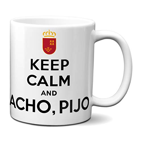 Planetacase Taza Keep Calm and acho, pijo Murcia Ceramica 330 mL