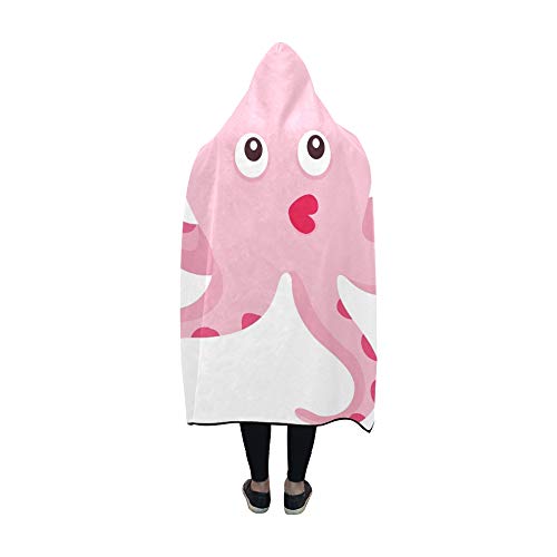 Plsdx Manta con Capucha Illustrator Octopus Blanket 60x50 Inch Comfotable Throw Thrap Wrap