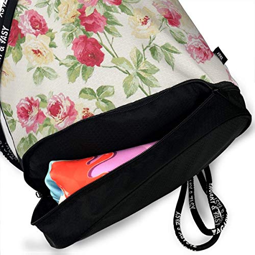 PmseK Multipurpose Mochila con Cordón for Men & Women, Blossom of Sakura Tree Silhouette Spring Decorative Seasonal Nature Illustration Print,Tote Sack Large Storage Sackpack for Gym Travel Hiking