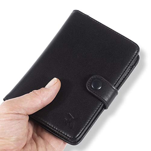 Porta pasaportes de cuero con caja de regalo | Cartera de viaje con protector RFID | Cobertor de cuero genuino para documentos y pasaporte de España mujer y hombre | de Tidy Monkey