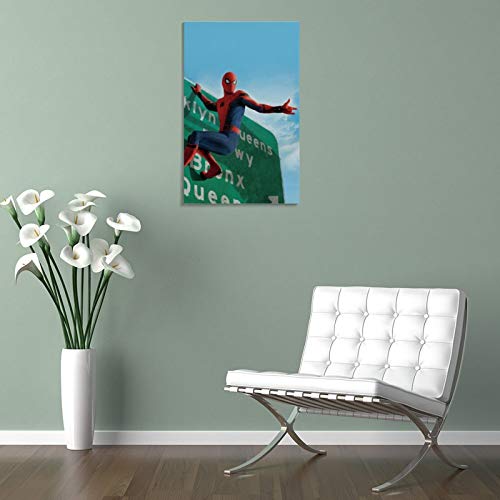 Póster de DRAGON VINES Spider-man Swings in New York City Art Canvas Print (60 x 90 cm)