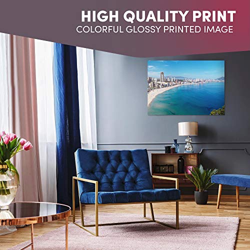 Póster de vinilo de destino A2 – Benidorm Summer Beach Spain Art Print 59,4 x 42 cm, 280 g/m², papel fotográfico satinado brillante #12488